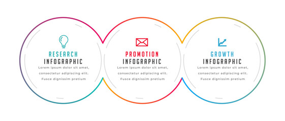 Sticker - modern 3 steps infographic option element banner design