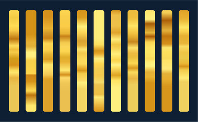 Wall Mural - set of abstract golden color gradient banner design