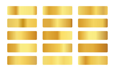 Wall Mural - abstract golden color palette banner in set