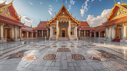 Majestic Marble Temple: Wat Benchamabophit's Architectural Elegance in Bangkok