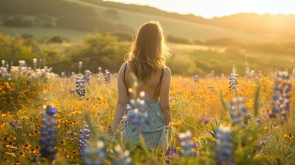 Sticker - Frolic in fields of wildflowers, feeling the soft petals brush against your skin as you revel in the beauty of nature's playground.