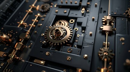 Digital Safe Door with Encrypted Code and Gears