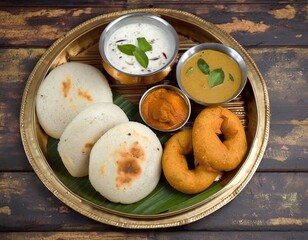 Wall Mural - idli vada south indian food