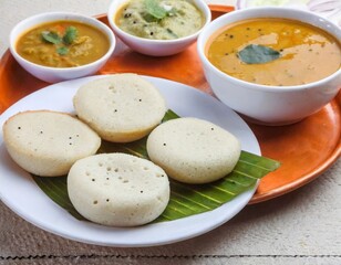 Canvas Print - idli vada south indian food