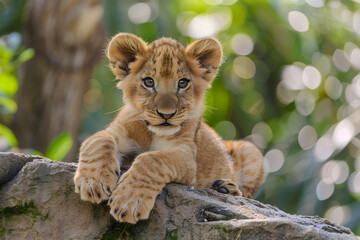 lion cub Focus on capturing their playful moments or adorable expressions