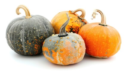 Poster - Isolated pumpkins on a white background