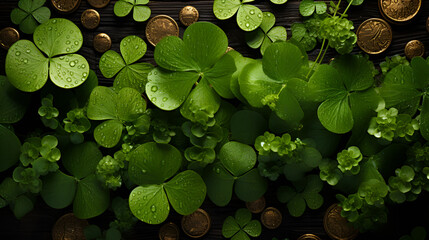 Wall Mural - dew on the leaves
