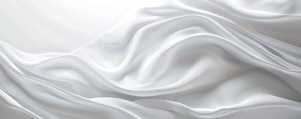 Abstract white background with smooth waves and wavy cloth for a banner, poster or presentation design