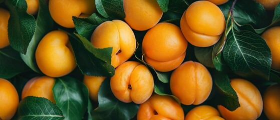 Fresh apricot fruits. Illustration On The Theme Of Food And Health, Nutrition And Fruits. Generative AI	
