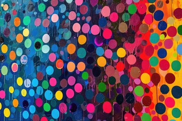 Wall Mural - a symphony of colorful dots creating a harmonious pattern.