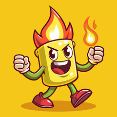 Sticker - illustration of a burning match