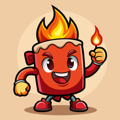 Sticker - illustration of a burning candle