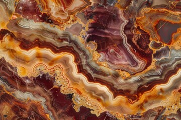 Wall Mural - a sophisticated onyx countertop with intricate patterns on a rich burgundy background.
