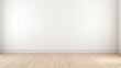© halo - A simple white wall with light wood flooring. Background wall.
