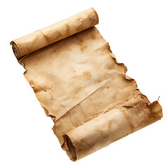 Wall Mural - Ancient paper scroll isolated on white background Generative Ai 