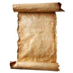 Wall Mural - Ancient paper scroll isolated on white background Generative Ai 