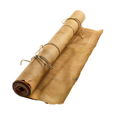 Wall Mural - Ancient paper scroll isolated on white background Generative Ai 
