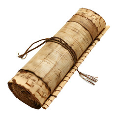 Wall Mural - Ancient paper scroll isolated on white background Generative Ai 