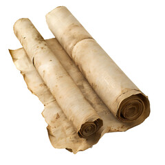 Wall Mural - Ancient paper scroll isolated on white background Generative Ai 