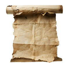 Wall Mural - Ancient paper scroll isolated on white background Generative Ai 