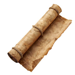 Wall Mural - Ancient paper scroll isolated on white background Generative Ai 
