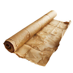 Wall Mural - Ancient paper scroll isolated on white background Generative Ai 