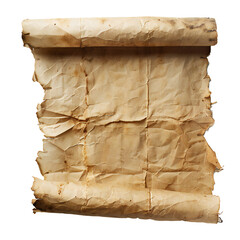 Wall Mural - Ancient paper scroll isolated on white background Generative Ai 
