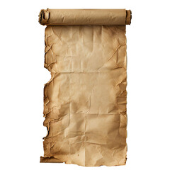 Wall Mural - ancient paper scroll isolated on white background generative ai