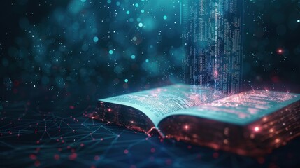 Digital Code Emerging from an Open Book