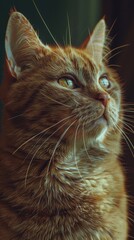 Wall Mural - A close up of a cat with a blurry background