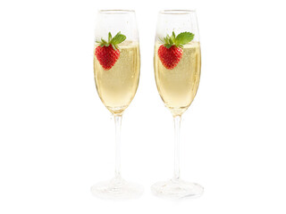 Champagne Toast a elegant champagne flute filled with a bubbly golden liquid garnished