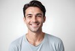 © 月 明 - Positive smiling man on clean background