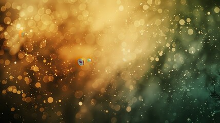 Fototapete - A colorful background with many small dots. The background is a mix of yellow and green. The dots are scattered all over the background, creating a sense of movement and energy