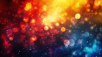 Fototapete - A colorful background with many small circles. The circles are of different sizes and colors, creating a sense of movement and energy. Scene is lively and dynamic, with the colors