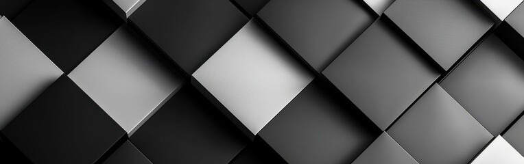 Leinwandbilder - A black and white image of squares and triangles. The image has a modern and abstract feel to it