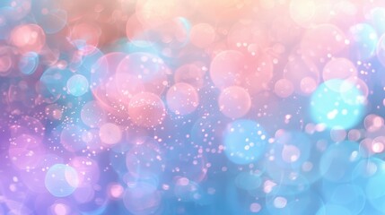 Wall Mural - A colorful background with many small circles. The circles are of different sizes and colors. The background is a mix of pink, blue, and purple. The image has a playful and whimsical mood