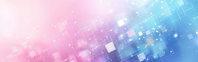 Aufkleber - A colorful background with a blue and pink gradient. The background is filled with small squares of different colors