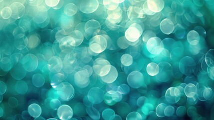 Fototapete - A blue background with many small blue circles. The circles are of different sizes and are scattered throughout the image. Scene is calm and serene, with the blue color