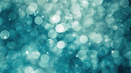 Fototapete - The image is a blue background with many small, white circles scattered throughout. The circles are of varying sizes and are arranged in a way that creates a sense of movement and energy