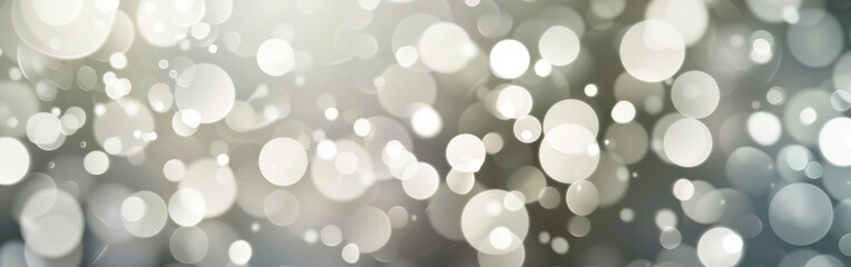 Fototapete - A blurry image of many white circles. The circles are of varying sizes and are scattered throughout the image. Scene is one of chaos and confusion, as the circles seem to be moving
