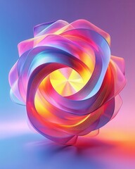 Wall Mural - Paper ball design with neon gradients and a futuristic twist, perfect for high-tech vertical content.