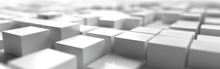 Leinwandbilder - A close up of white cubes arranged in a pattern. Concept of order and structure, with the white cubes forming a grid-like pattern. The simplicity of the design