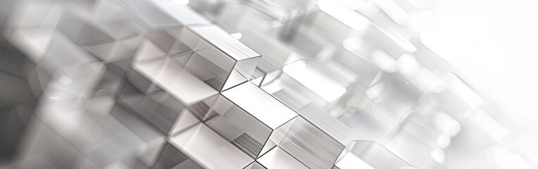 Aufkleber - A close up of a building made of glass blocks. The blocks are arranged in a way that creates a sense of depth and texture. The image conveys a feeling of modernity and sophistication
