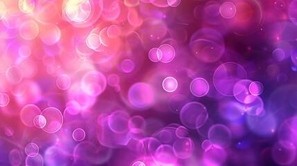 Fototapete - A colorful background with many small circles of different sizes. The background is pink and purple. The circles are scattered all over the background, creating a sense of movement and energy