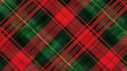 This image features a red and green plaid pattern texture. The image has a watercolor effect, giving it a vintage feel. It is a classic pattern that can be used for a variety of purposes, including wr