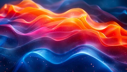 Wall Mural - A colorful abstract background with waves.
