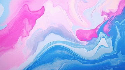Wall Mural - Abstract marbling oil acrylic paint background illustration art wallpaper - Purple blue pink color with liquid fluid marbled paper texture banner painting texture, Generative AI