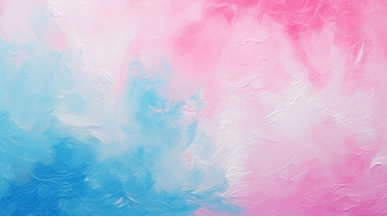 Wall Mural - Closeup of abstract rough colorful pink blue art painting texture background wallpaper illustration, with oil or acrylic brushstroke waves, pallet knife paint on canvas, Generative AI