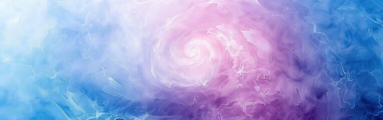 Wall Mural - This is a digital painting that uses abstract watercolor techniques to depict a swirling vortex of blue and purple colors. The center of the swirl is white and glows slightly, creating a sense of dept