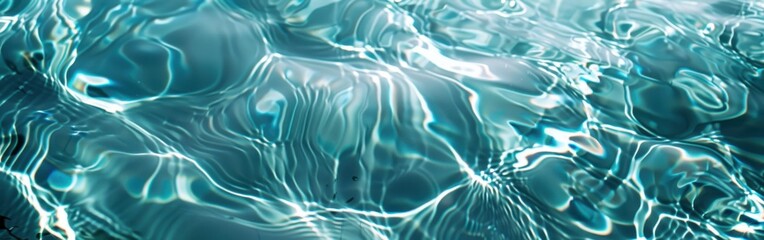 Poster - The water is calm and clear, with ripples and waves that create a sense of tranquility